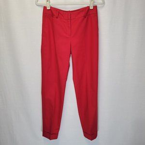 Lafayette 148 Women's Size 0 Pants Red Cuffed